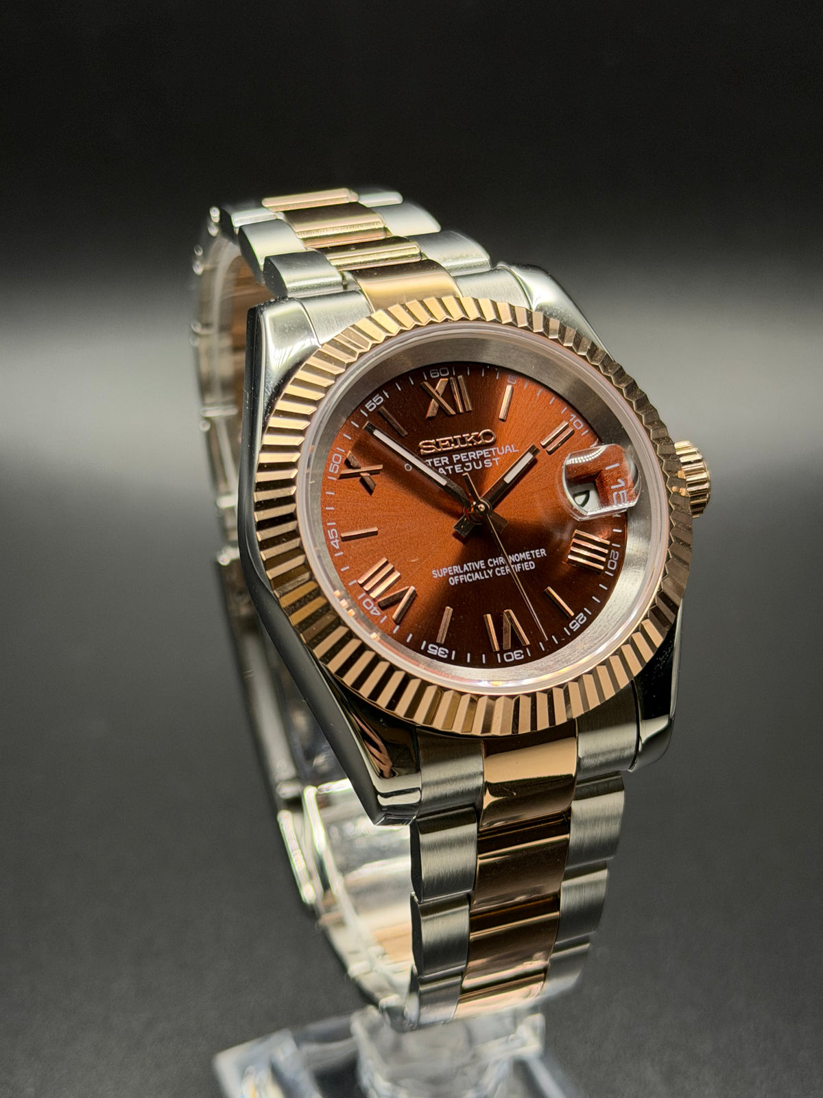 Seiko Date-just Mod ‘Roman Chocolate Dial’ 36/39
