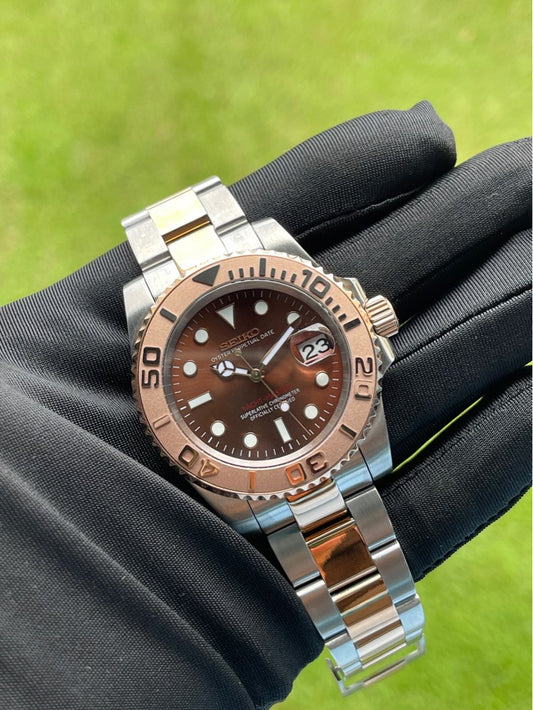 Seiko Yachtmaster Mod ‘Rose Gold Two-Tone Chocolate Dial’ 40