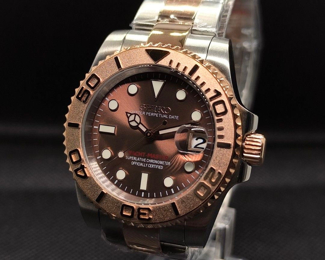 Seiko Yachtmaster Mod ‘Rose Gold Two-Tone Chocolate Dial’ 40