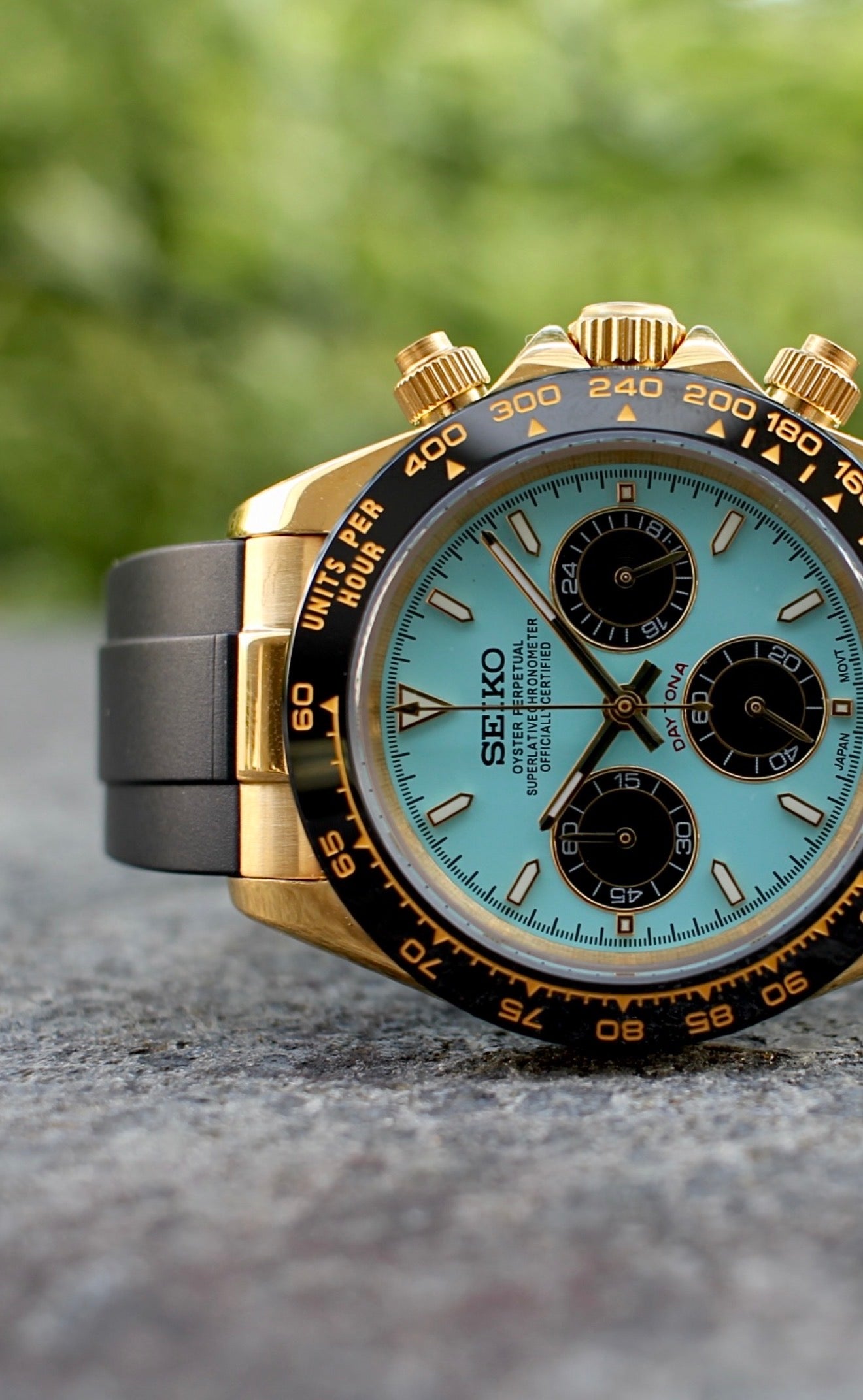 Seiko Daytona Mod Gold Oyster-flex ‘Tiffany Dial’ 40