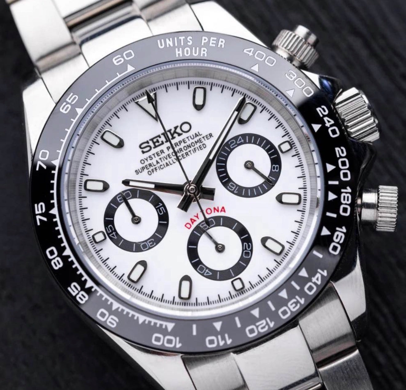 Seiko Daytona Panda Homage Chronograph – VK63, 40mm | NH35 Mod