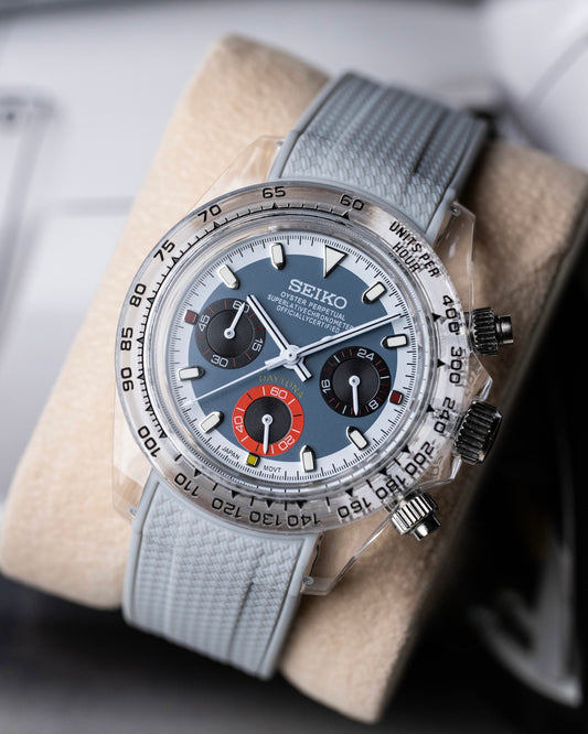 Seiko Daytona Mod Transparent Case ‘Blue/Red Subdial’ 40