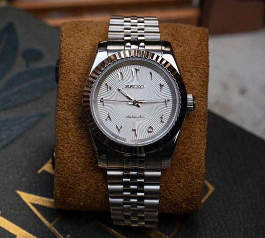 Seiko Date-just Mod ‘No-date White Arabic Dial’ 36/39