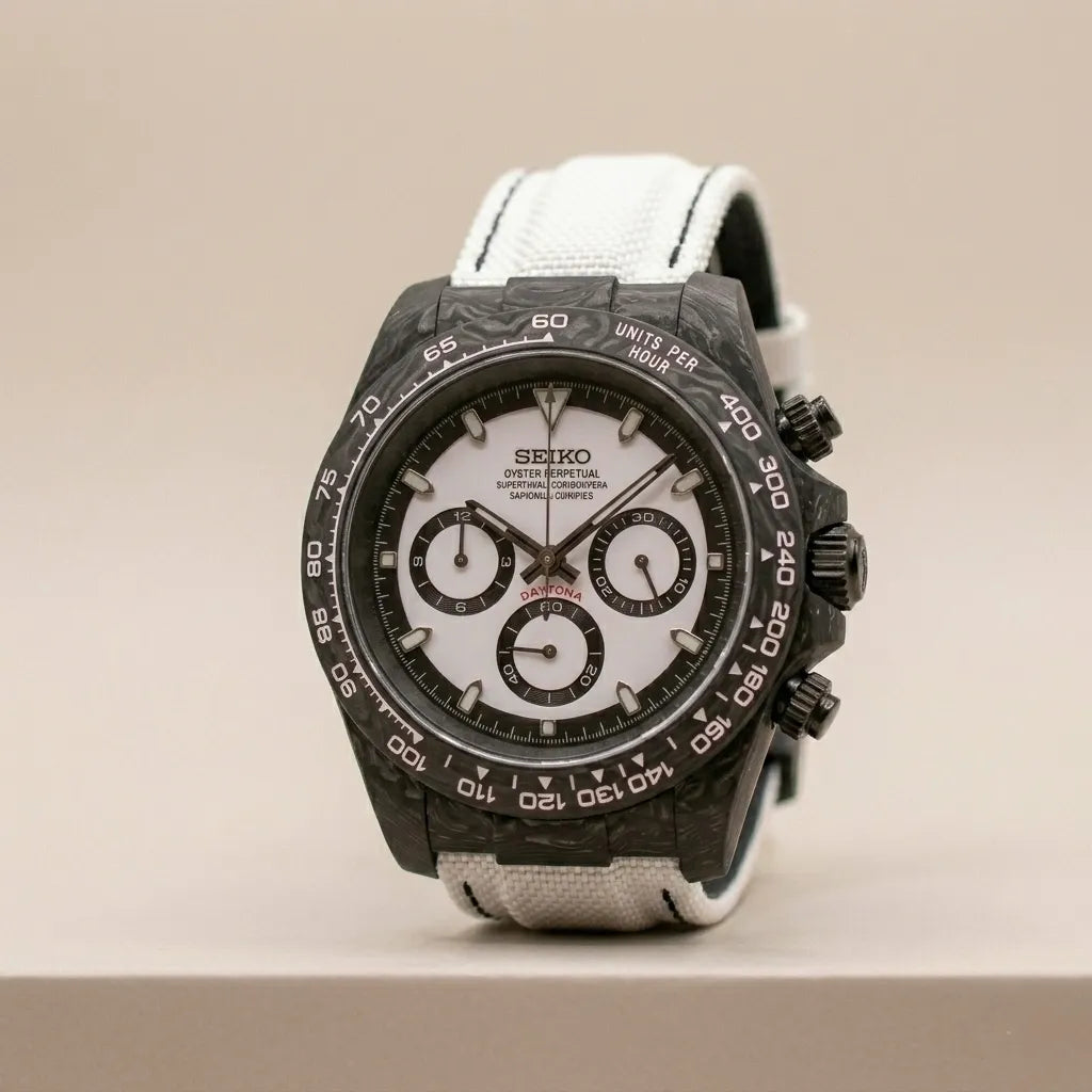 Seiko Daytona Mod Carbon Fibre ‘Panda’ 40