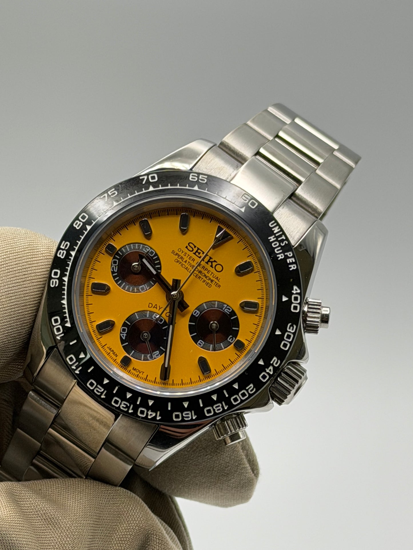 Seiko Daytona Mod Special Edition ‘Yellow Dial/ Brown Subdial’ 40
