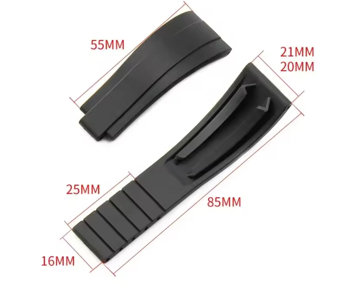 Oyster-flex Style Rubber Strap 20mm