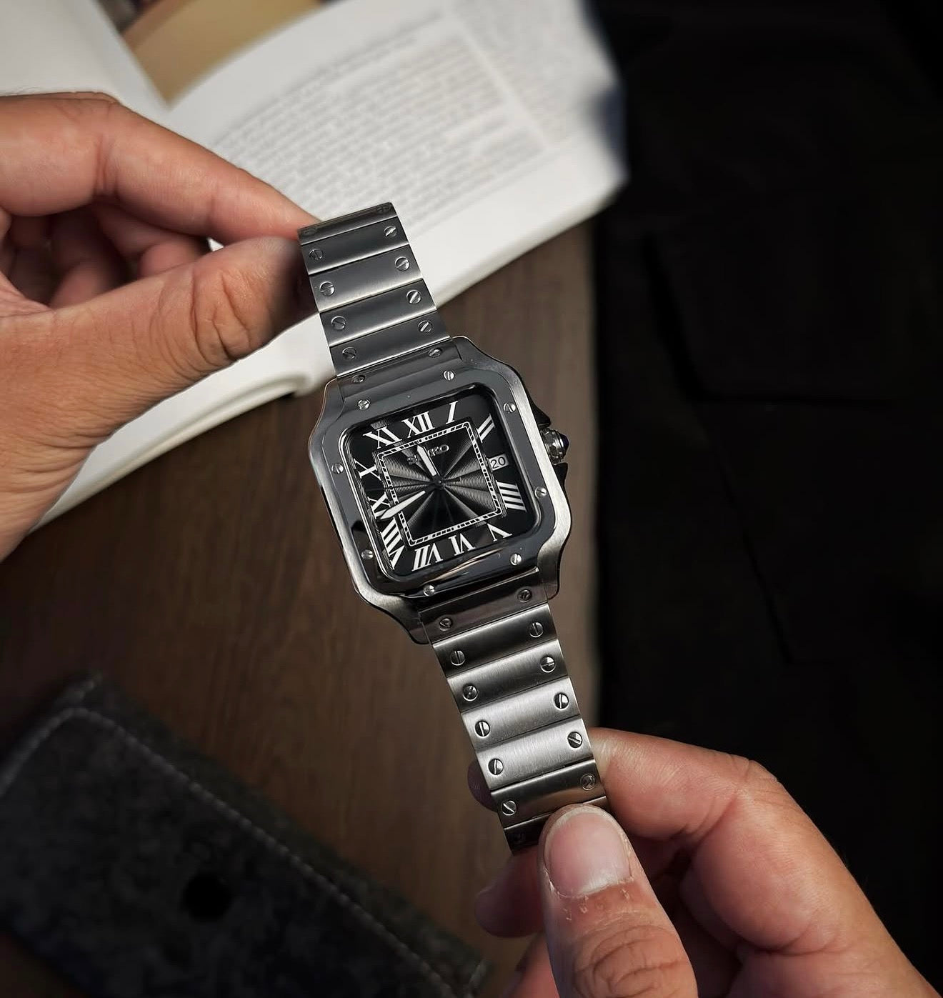Seiko Santos Mod ‘Black Guilloché Dial w/date’ 39