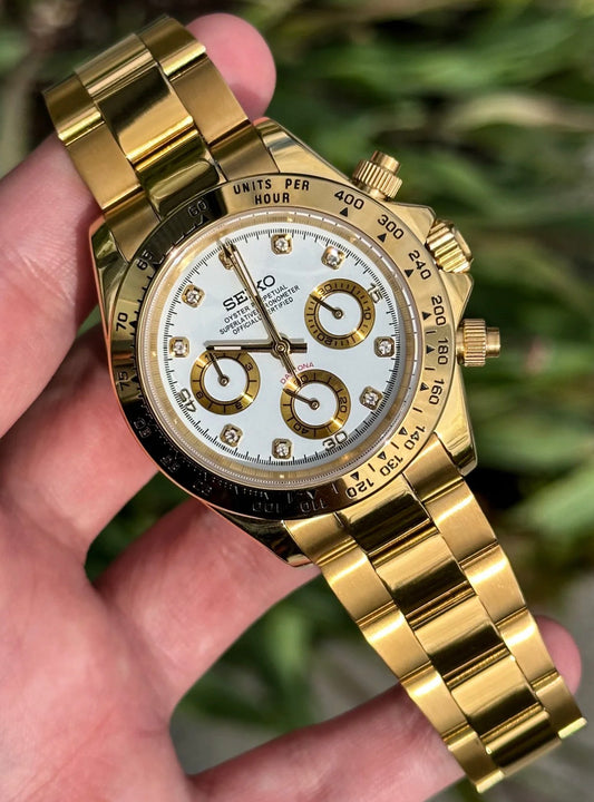 Seiko Daytona Mod ‘White Diamond Dial’ 40