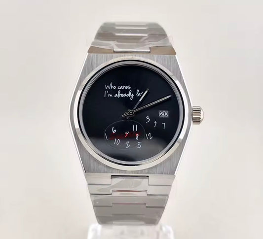 Seiko PRX Mod ‘Who Cares I’m already late’ 39 - Black Dial