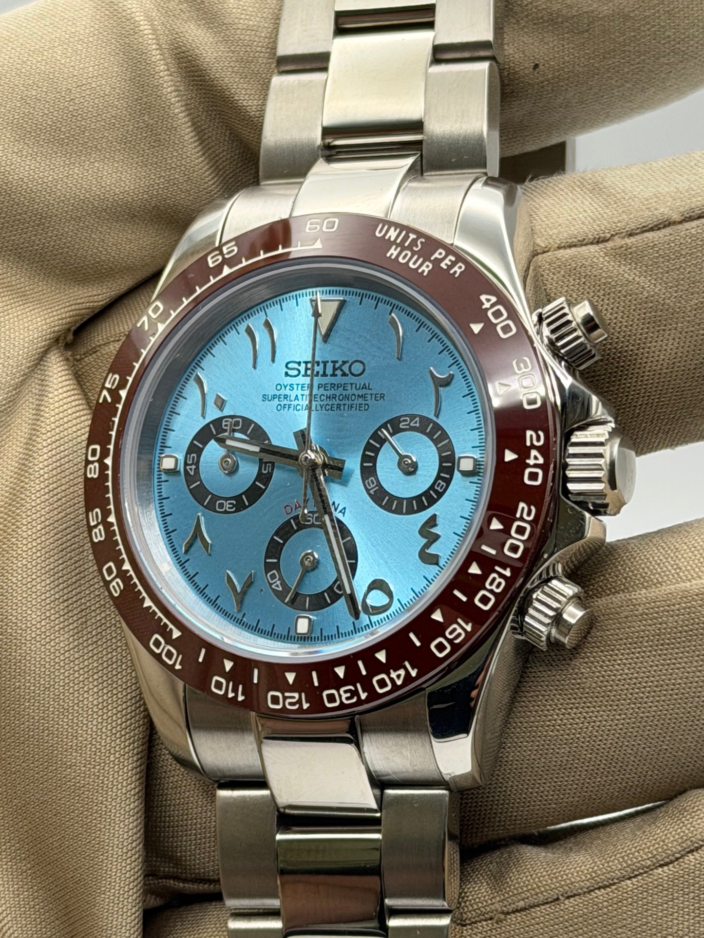 Seiko Mod Daytona ‘Platinum Blue Arabic Dial’ 40