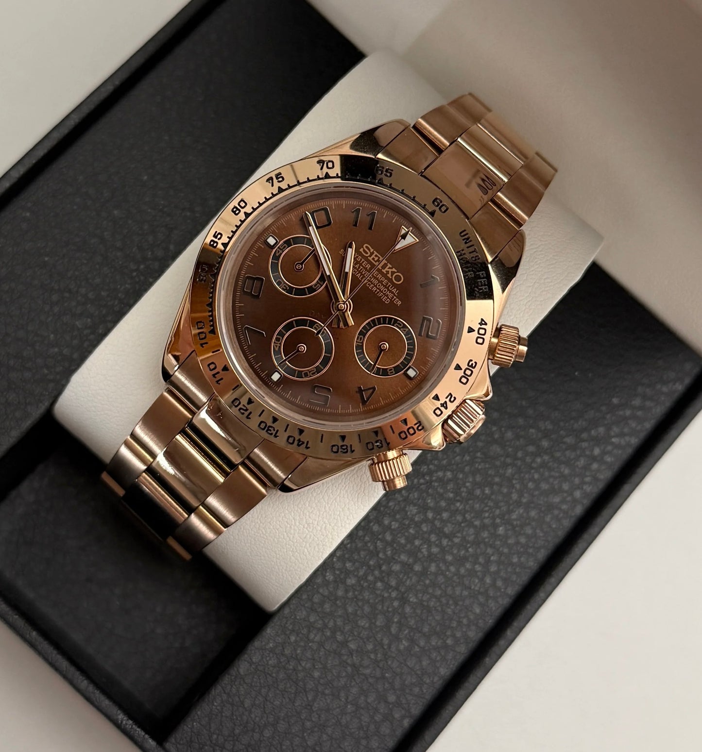 Seiko Daytona Mod ‘Full Rose Gold/ Chocolate Dial’ 40