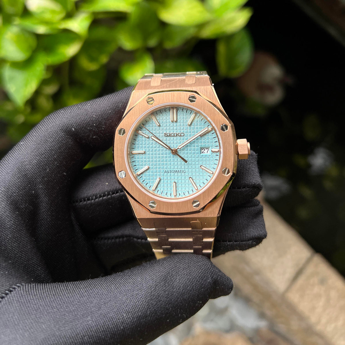 Seiko Royal Oak Mod ‘Rose Gold Baby Blue Dial’ 41