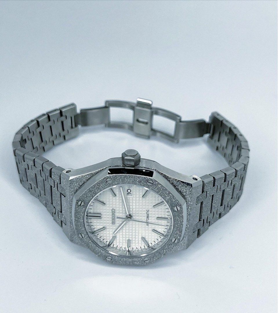 Seiko Royal Oak Mod ‘Frosted Case/ White Dial’ 41