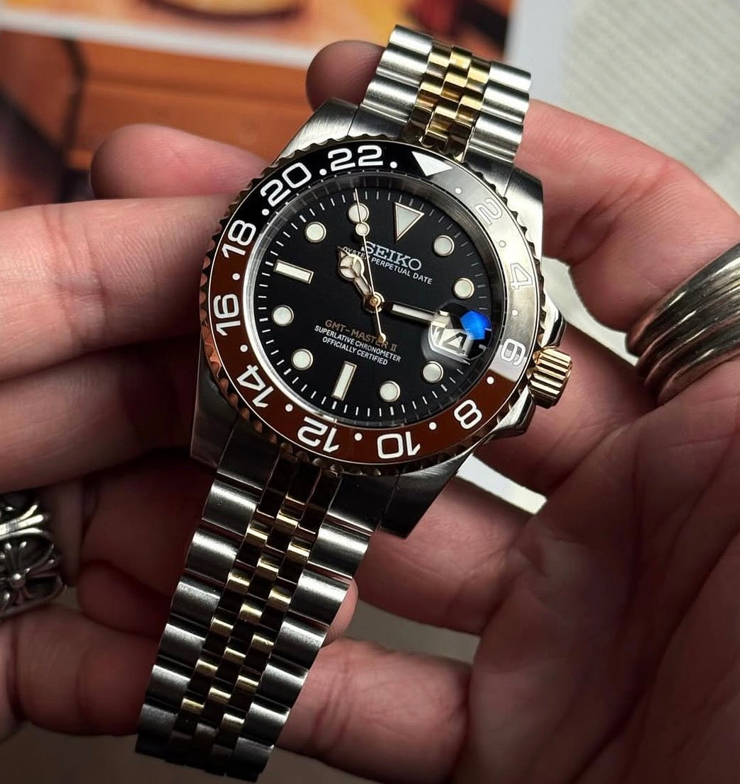 Seiko GMT-Master II Mod Rose Gold Two- Tone ‘Coke’ 40