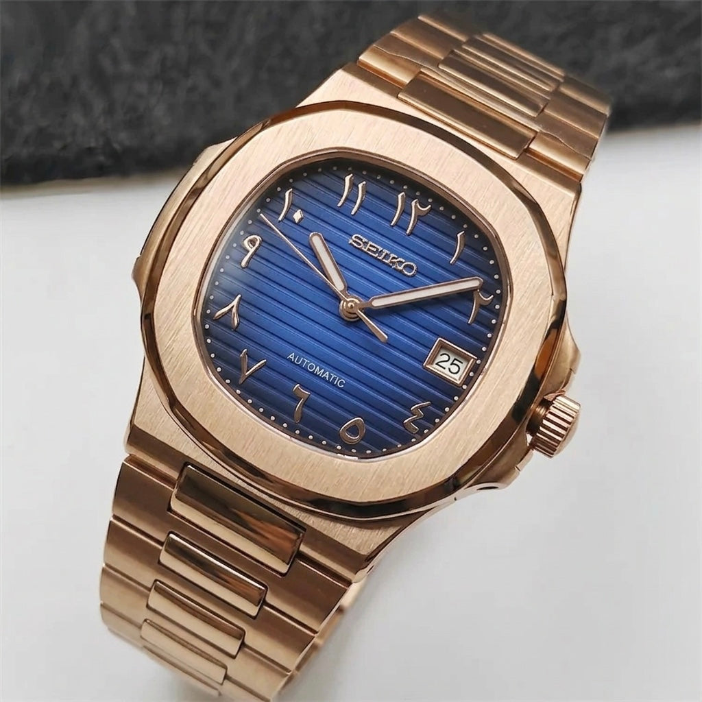 Seiko Nautilus Mod ‘Rose Gold Arabic Blue Dial’ 40