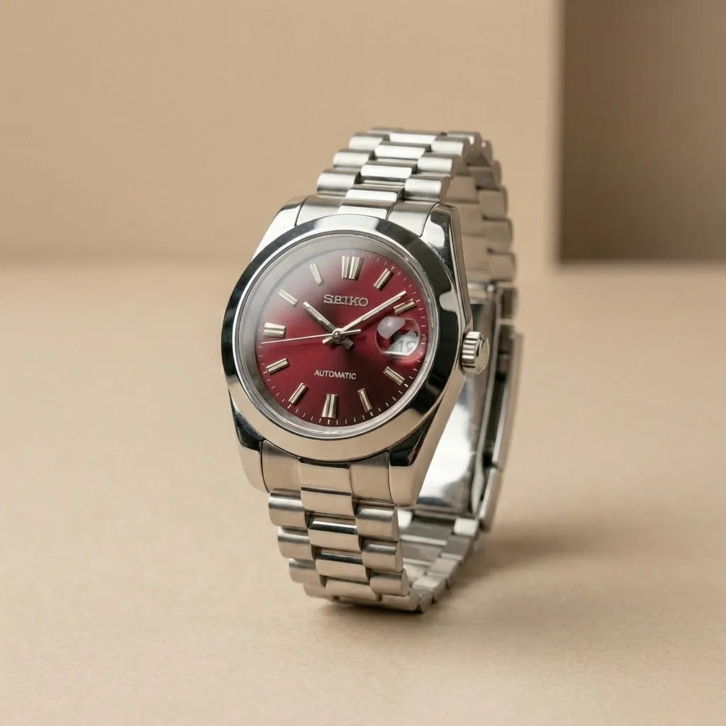 Seiko Date-just mod ‘Burgundy Dial’ 36/39