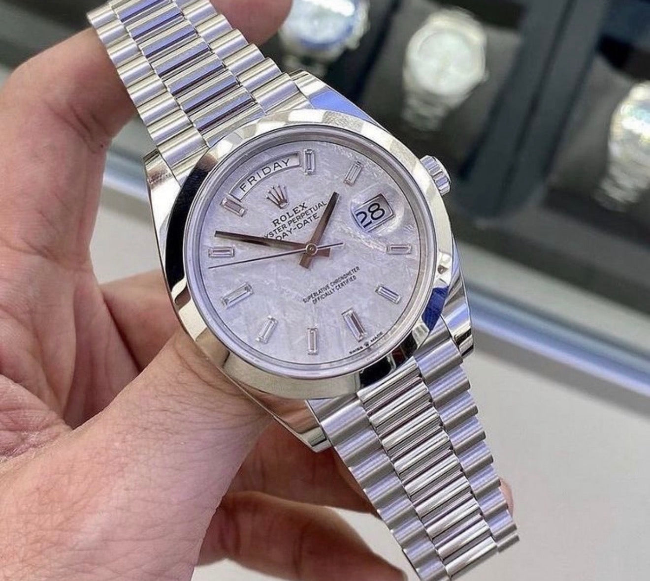 Day-date Meteorite Dial/ Baguette Hands Mod custom