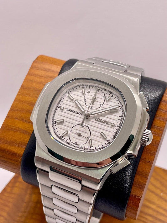Seiko Nautilus Mod ‘Chronograph White Dial 40