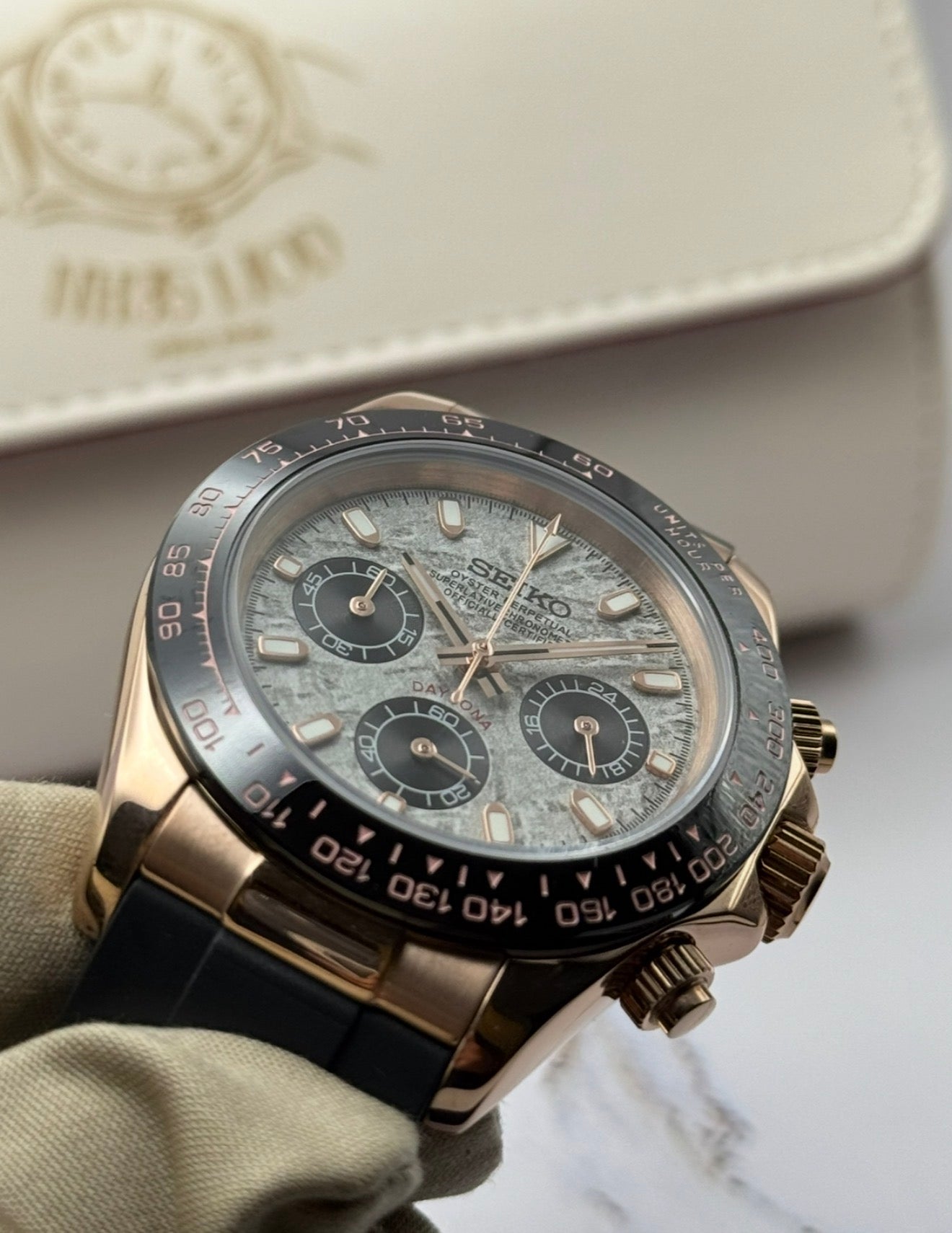 Seiko Daytona Mod ‘Rose Gold Meteorite Dial’ 40