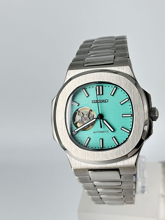 Seiko Nautilus Mod ‘Open Heart Turquoise Dial’ 40