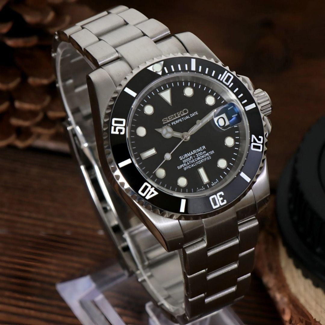 Black- Steel Seiko Submariner 40