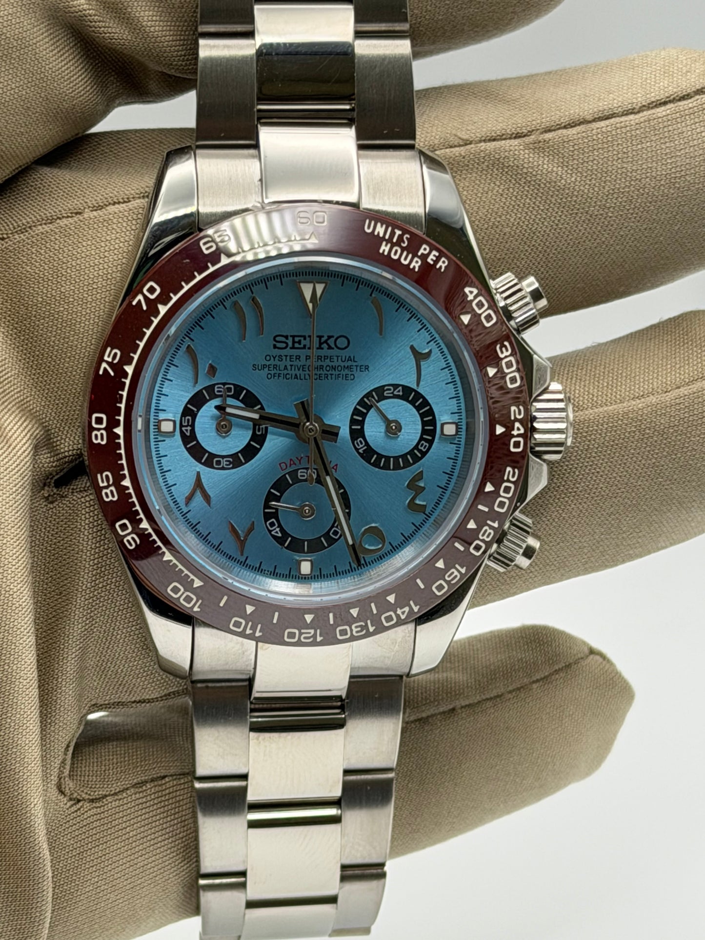 Seiko Mod Daytona ‘Platinum Blue Arabic Dial’ 40