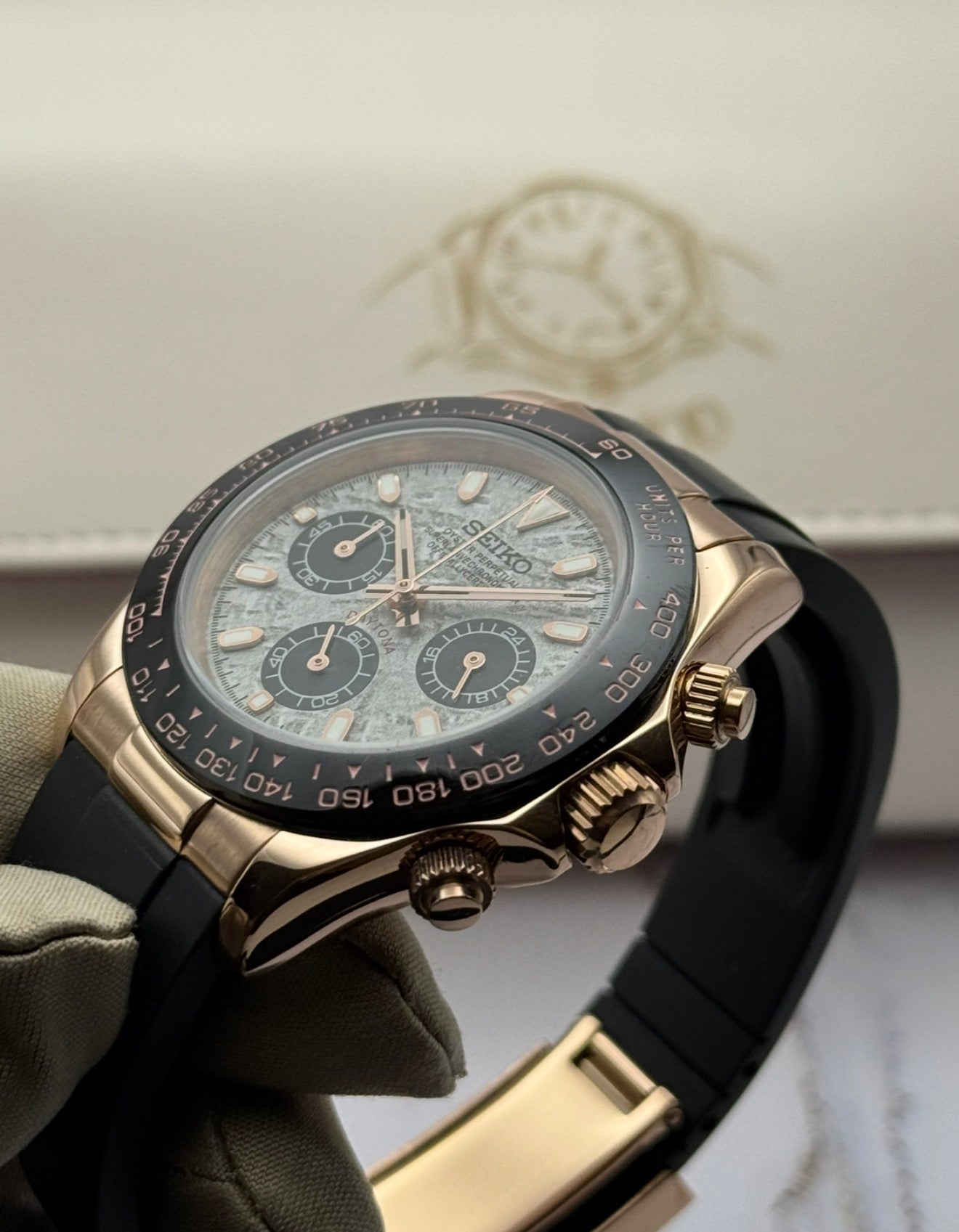Seiko Daytona Mod ‘Rose Gold Meteorite Dial’ 40