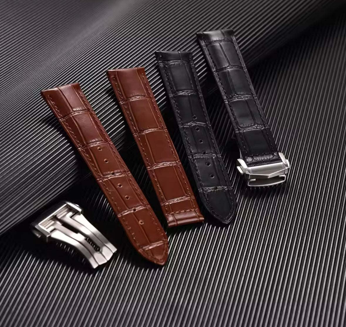 Bamboo Style Genuine Leather strap (19mm/20mm/21mm/22mm)