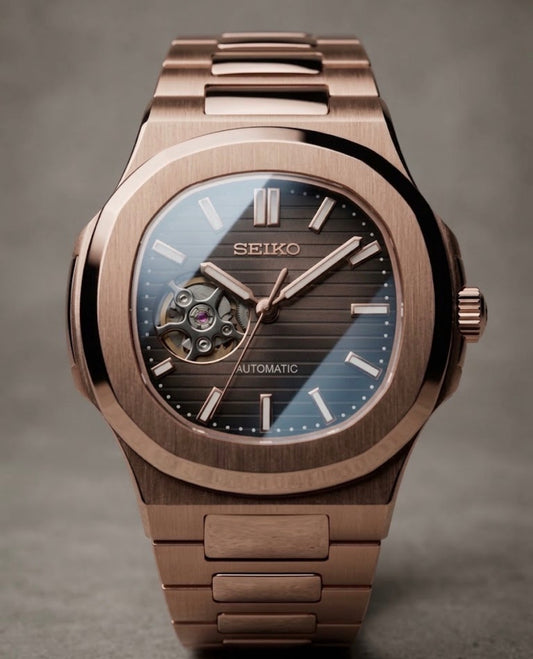 Seiko Nautilus Mod ‘Rose Gold Open Heart’ 40
