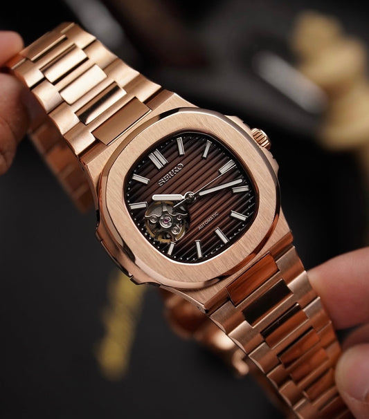 Seiko Nautilus Mod ‘Rose Gold Open Heart’ 40