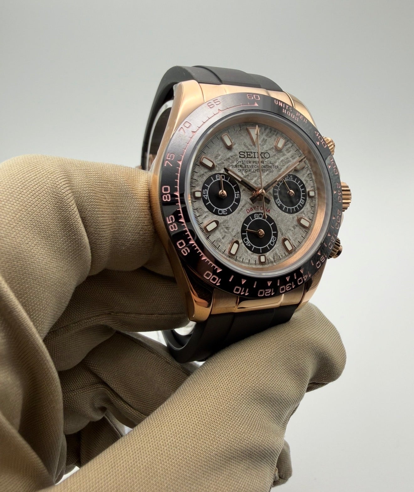 Seiko Daytona Mod ‘Rose Gold Meteorite Dial’ 40