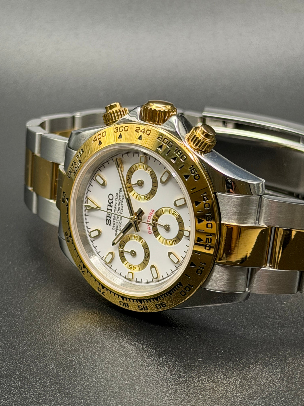Seiko Daytona Mod ‘Gold Two-Tone White Dial’ 40