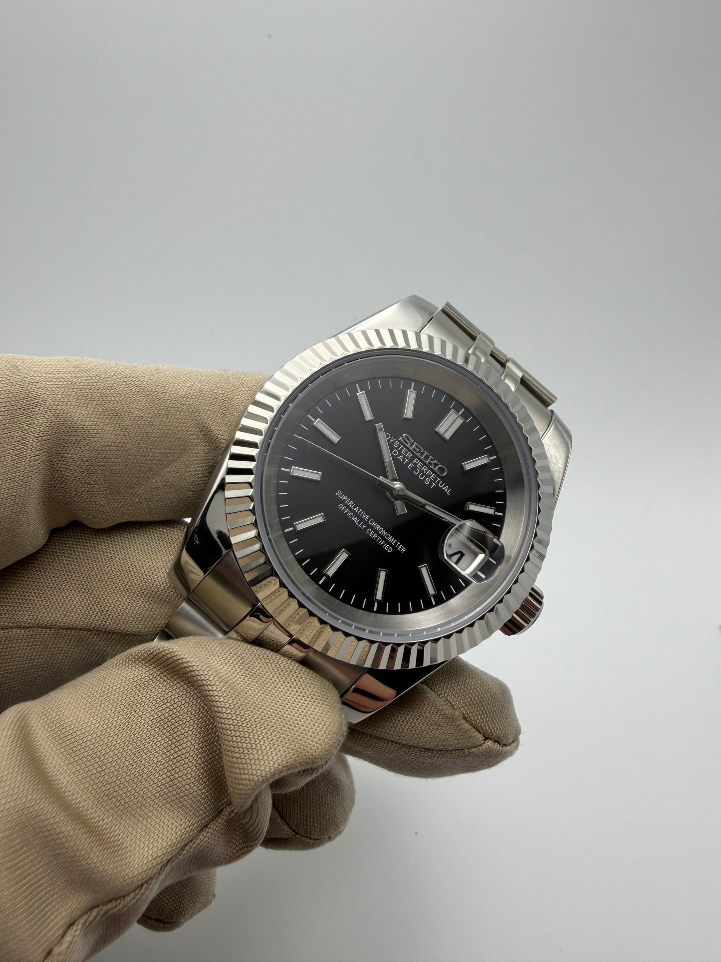 Seiko Date-Just Black Dial 36/39