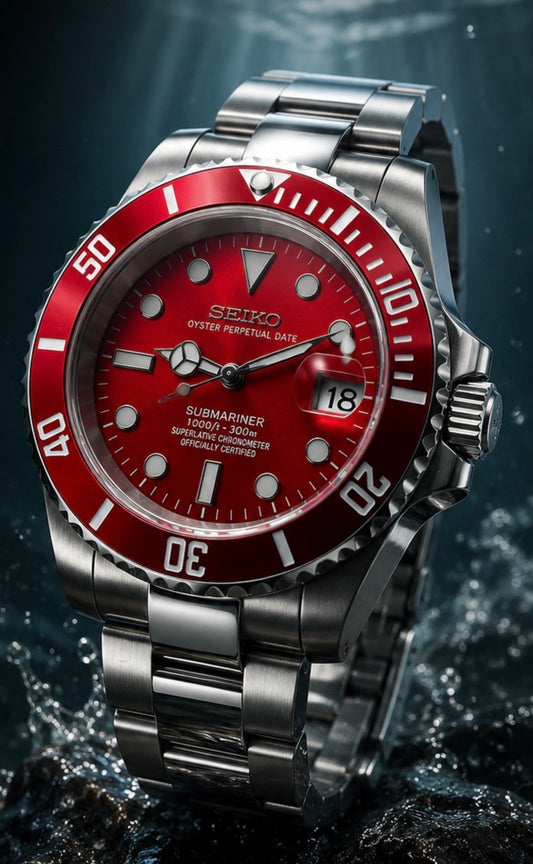 Seiko Submariner Mod Steel ‘Red Edition’ 40
