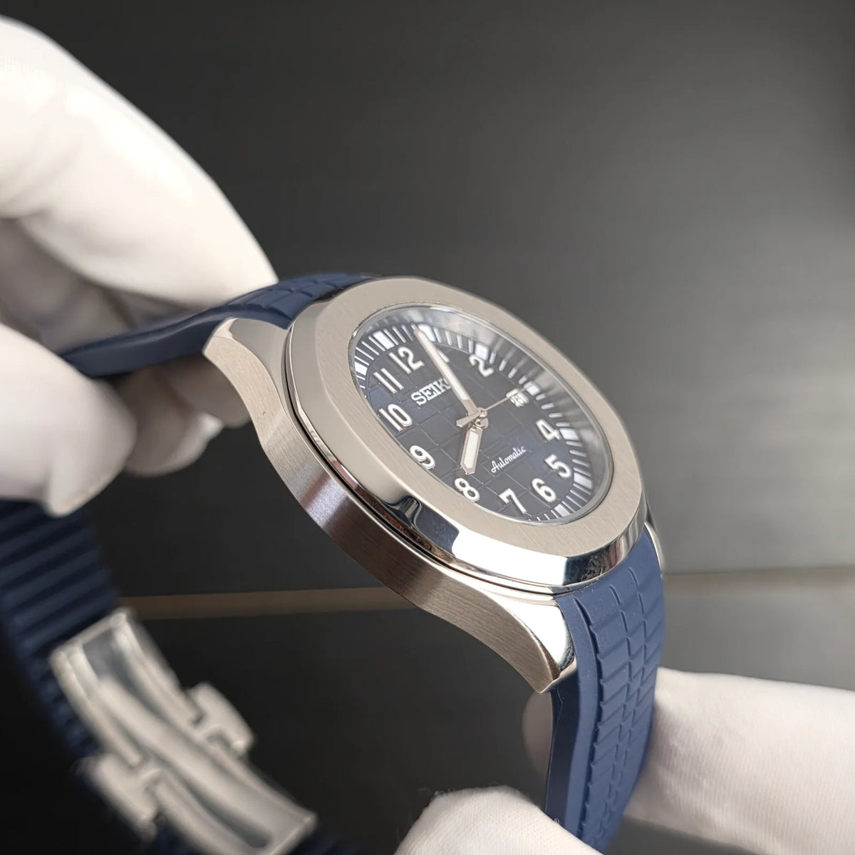 Seiko Aquanaut Mod ‘Steel Blue Dial’ Rubber Strap 40