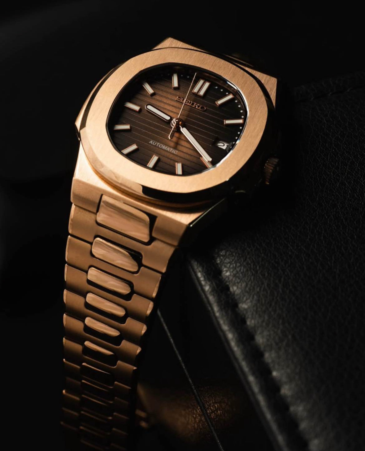 Seiko Nautilus Mod ‘Chocolate Dial Rose Gold’ 40mm