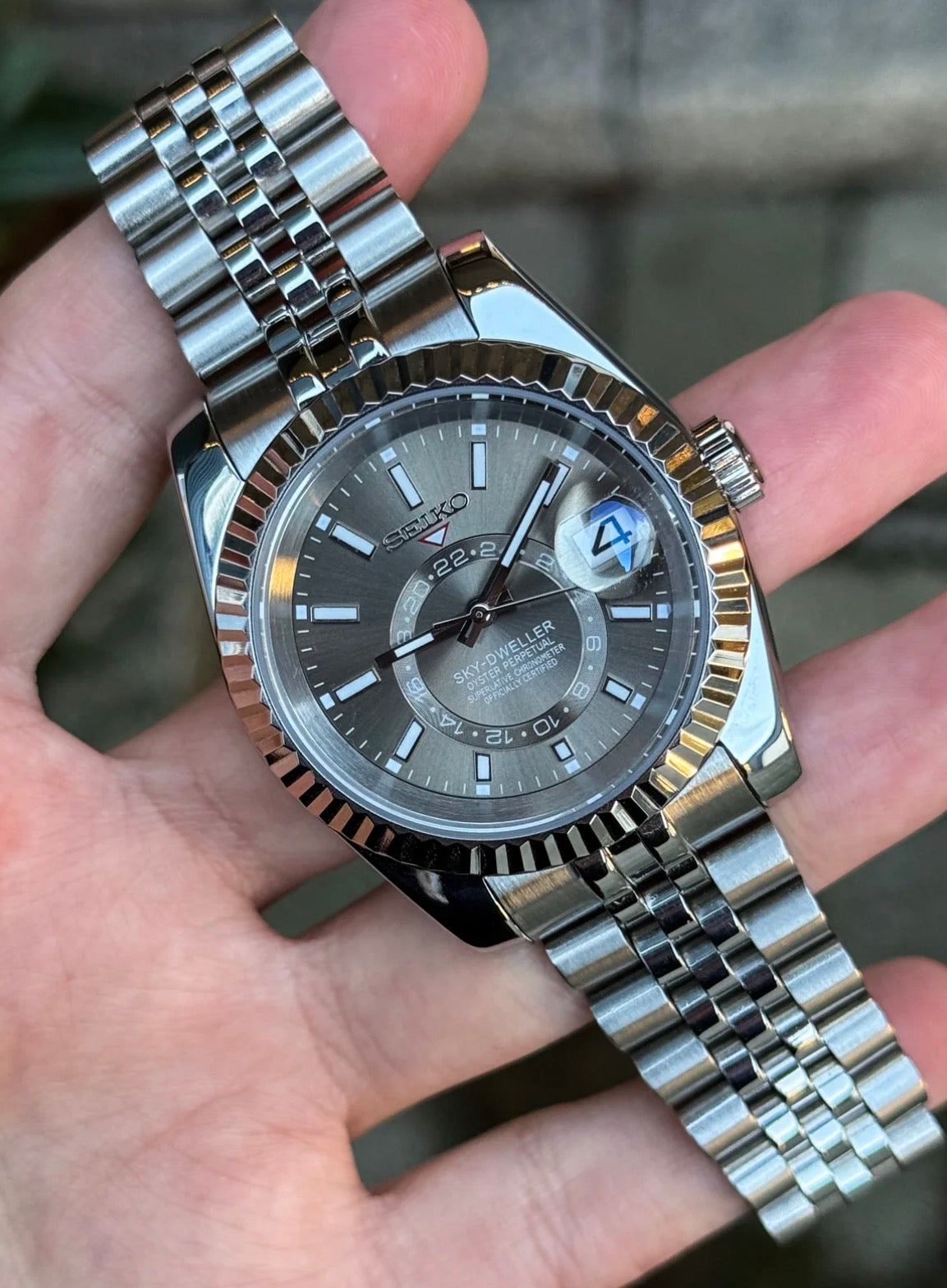 Seiko Sky-Dweller Mod ‘Grey Rhodium Dial’ 40