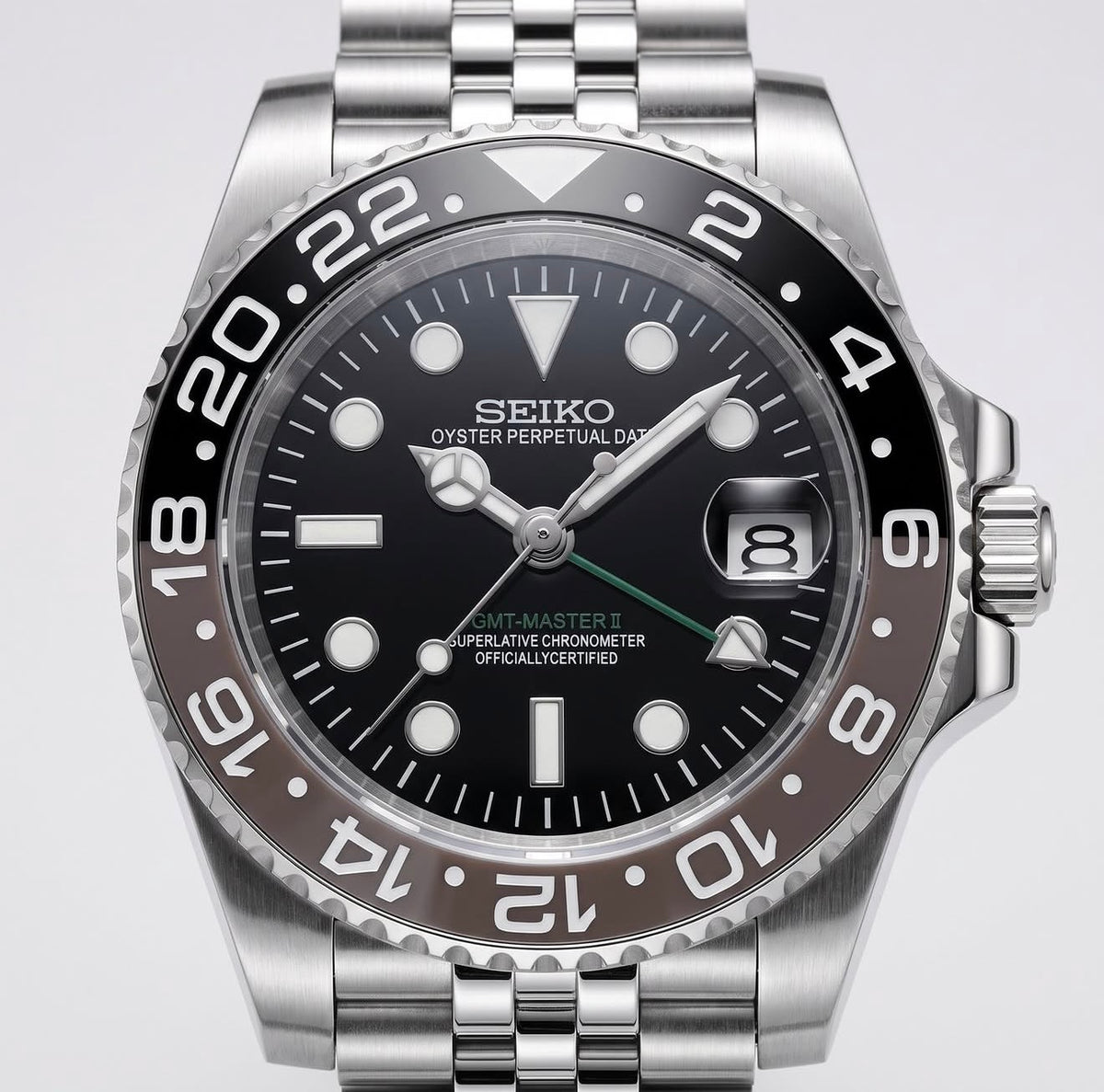 Bruce Wayne Seiko Mod ‘Green GMT- Master II’ 40