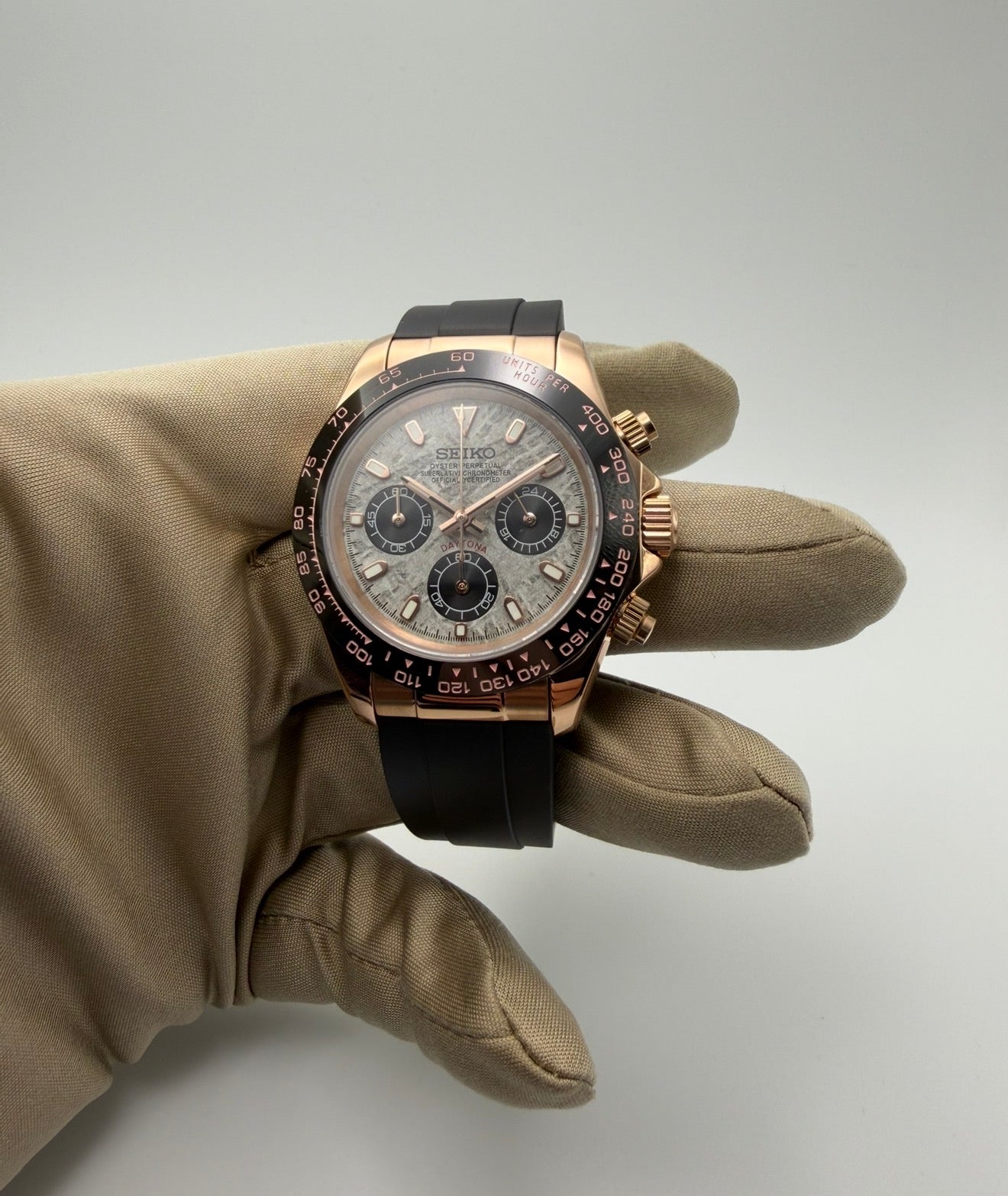 Seiko Daytona Mod ‘Rose Gold Meteorite Dial’ 40