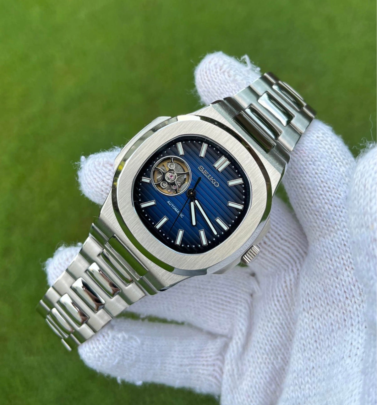 Seiko Nautilus Mod ‘Open Heart Blue Dial’ 40