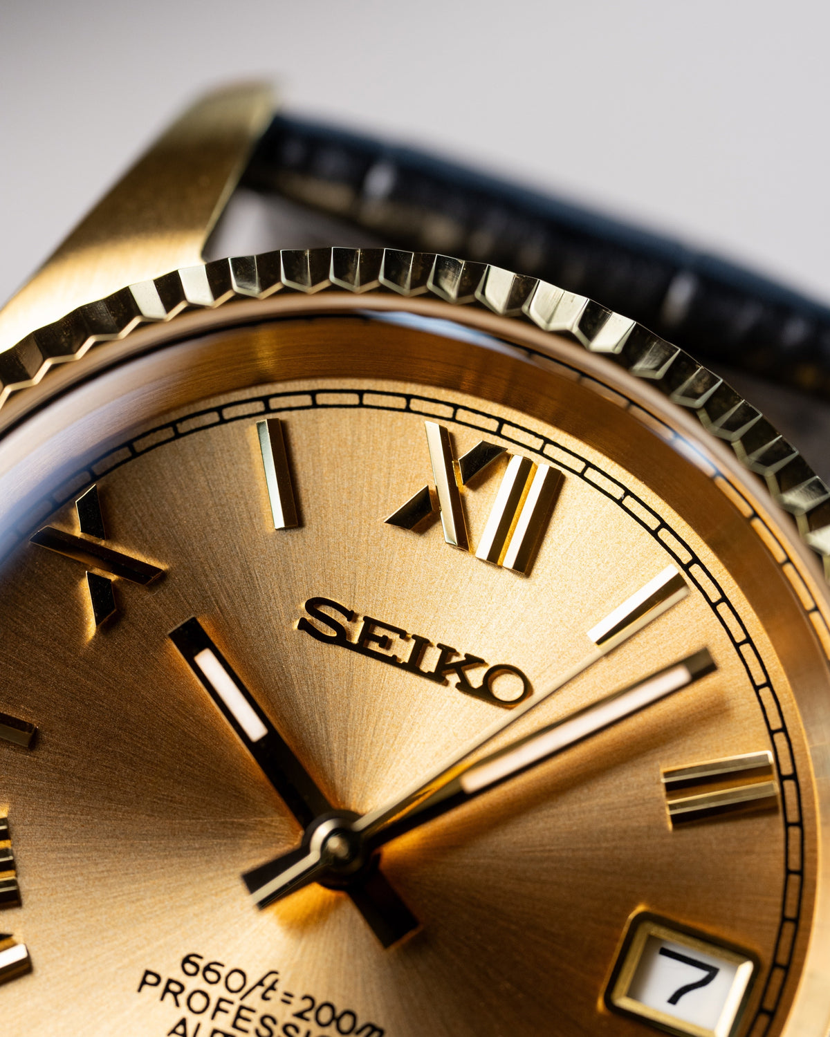 Seiko Date-just Mod ‘Gold Roman Dial Leather Strap’ 36/39