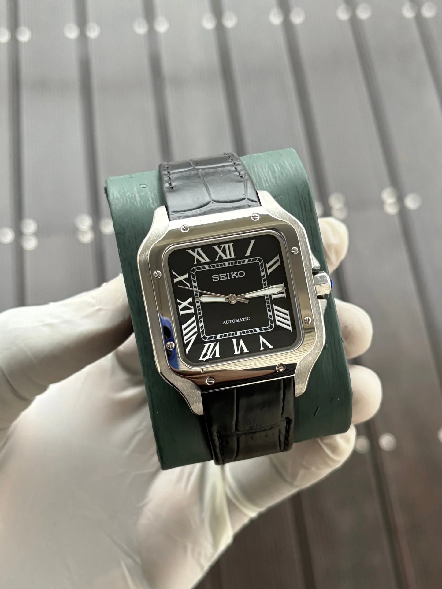 Seiko Santos Mod ‘Black Dial/ Leather Strap’ 39