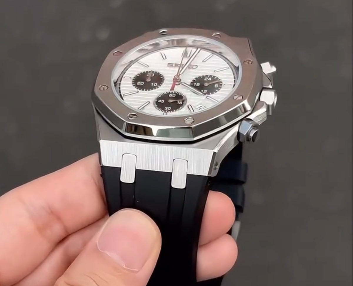 Seiko Royal Oak Chronograph ’Panda- FKM Rubber Strap’ 42