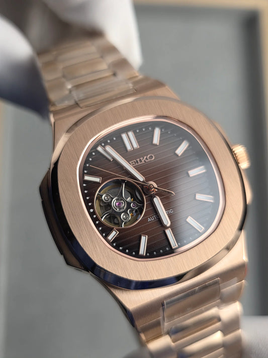 Seiko Nautilus Mod ‘Rose Gold Open Heart’ 40