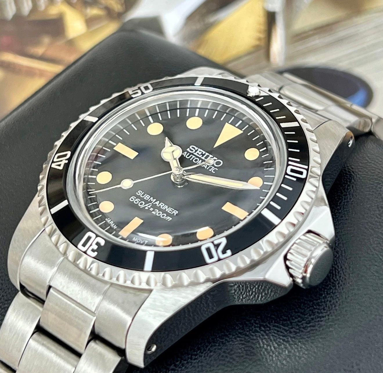 Seiko Mod ‘Vintage Submariner-Black Dial’ 40