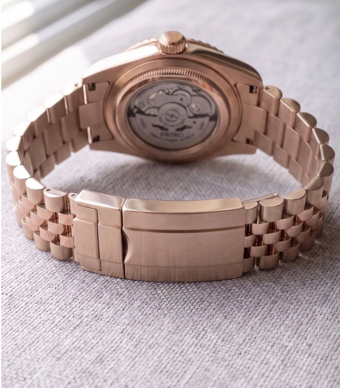 Seiko Date-just Mod Rose Gold ‘Black Arabic Dial’ 36/39