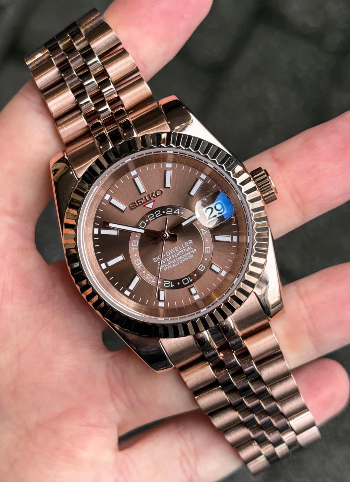 Seiko Sky-Dweller Mod ‘Rose Gold Chocolate Dial’ 40