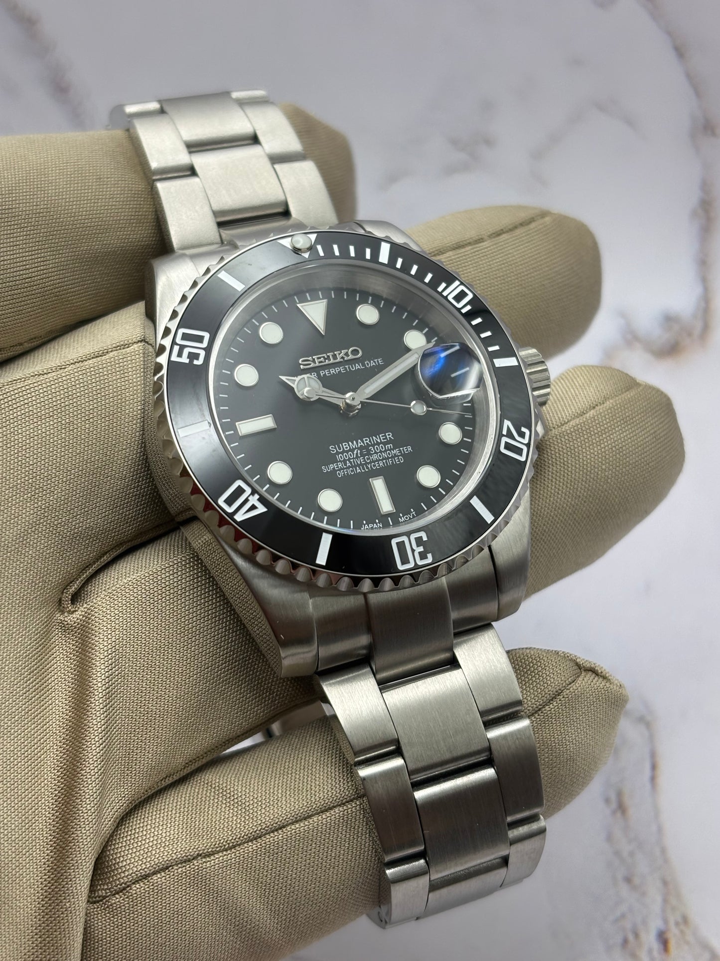 Black- Steel Seiko Submariner 40