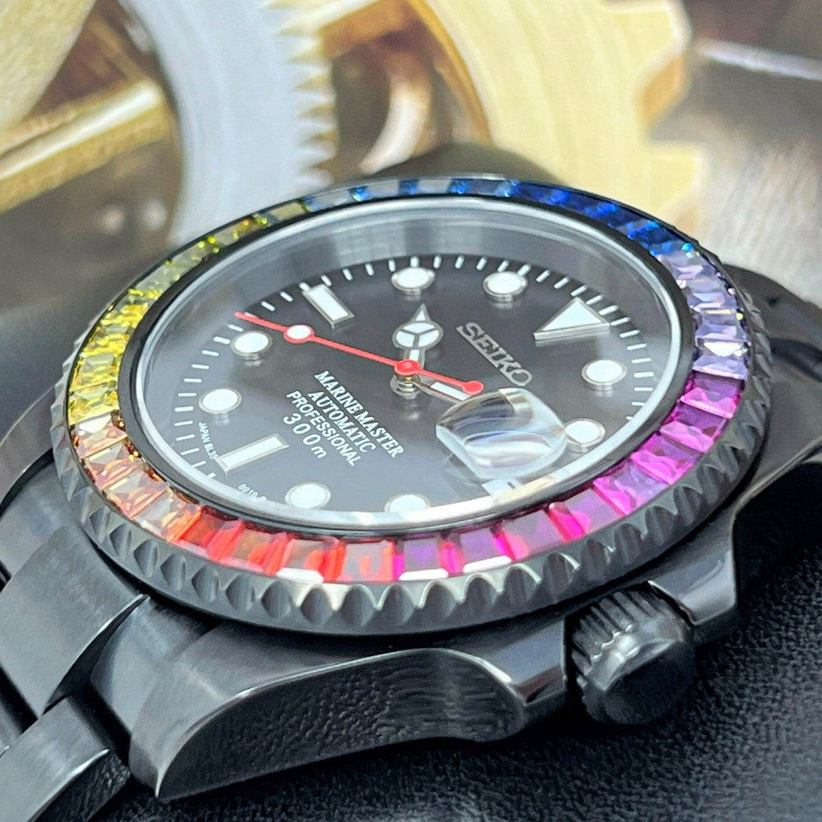 Seiko Marine Master Mod ‘All-Black Rainbow Bezel’