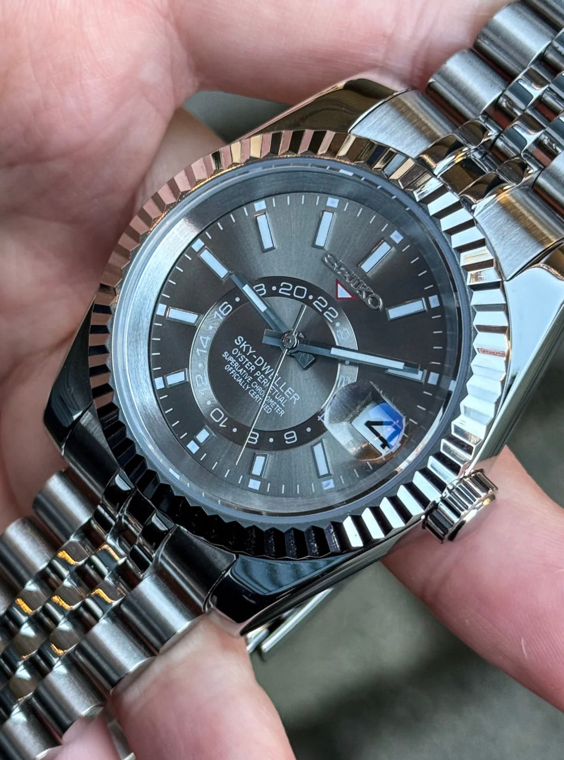 Seiko Sky-Dweller Mod ‘Grey Rhodium Dial’ 40